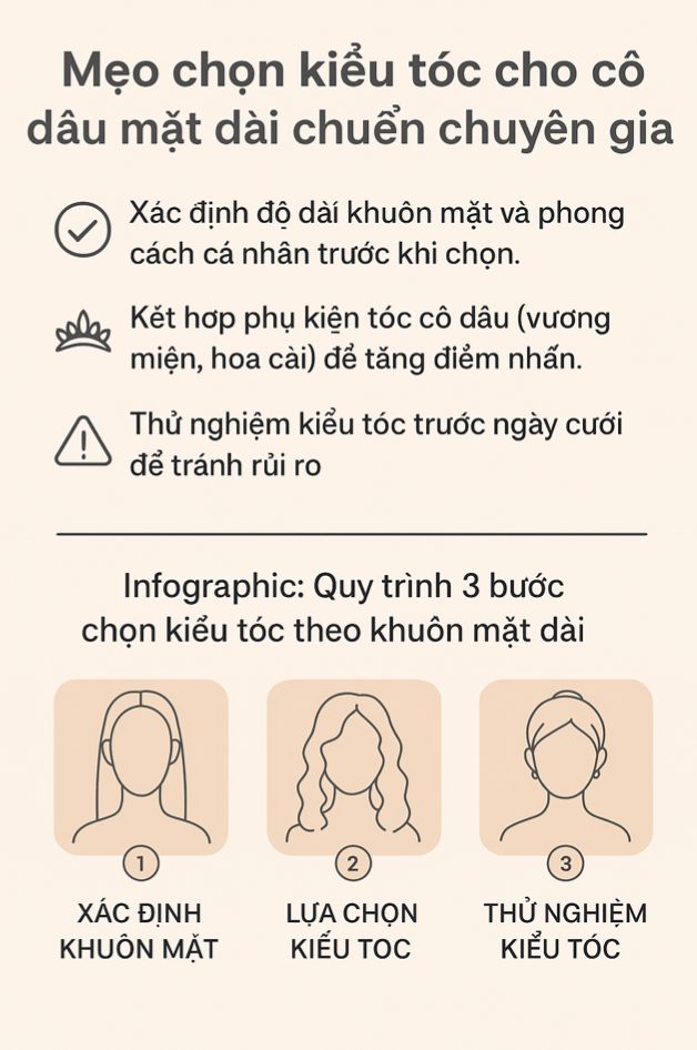Quy trình 3 bước chọn kiểu tóc theo gương mặt dài (Ảnh: TIFF.vn)