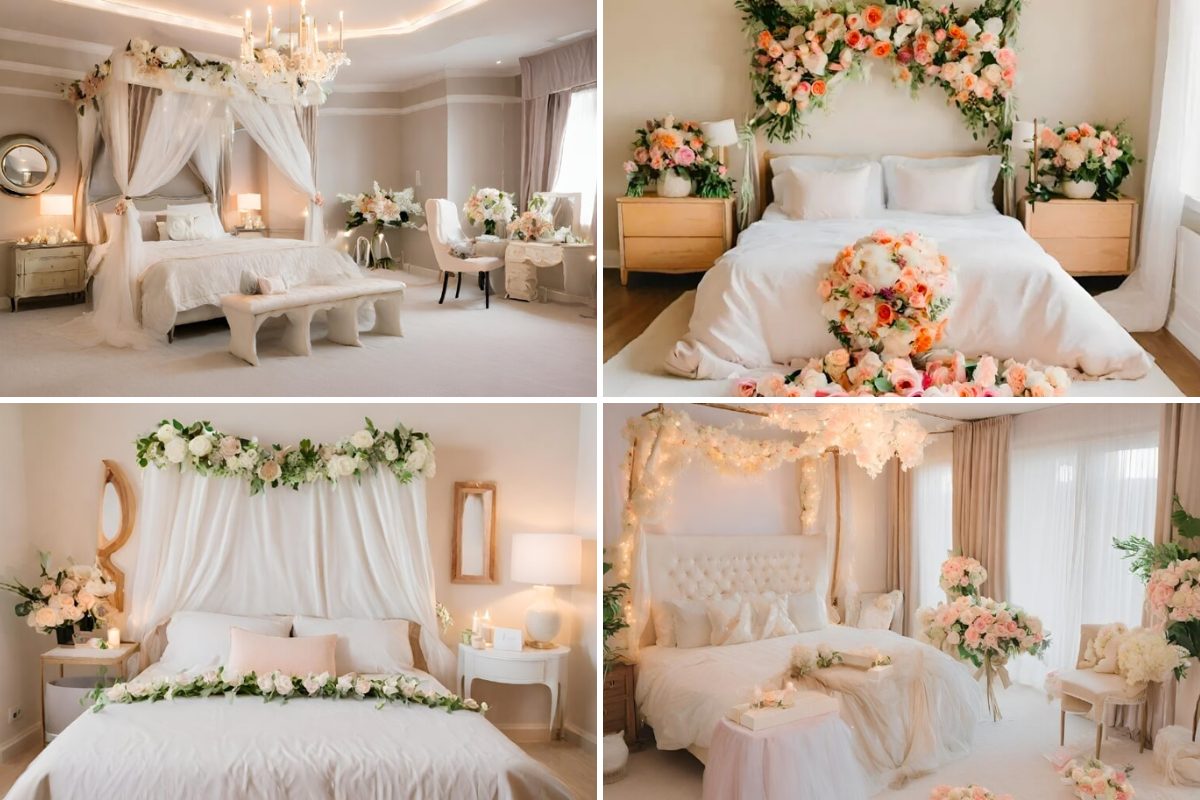 Ý tưởng trang trí hoa phòng cưới vintage (Ảnh: sưu tầm)