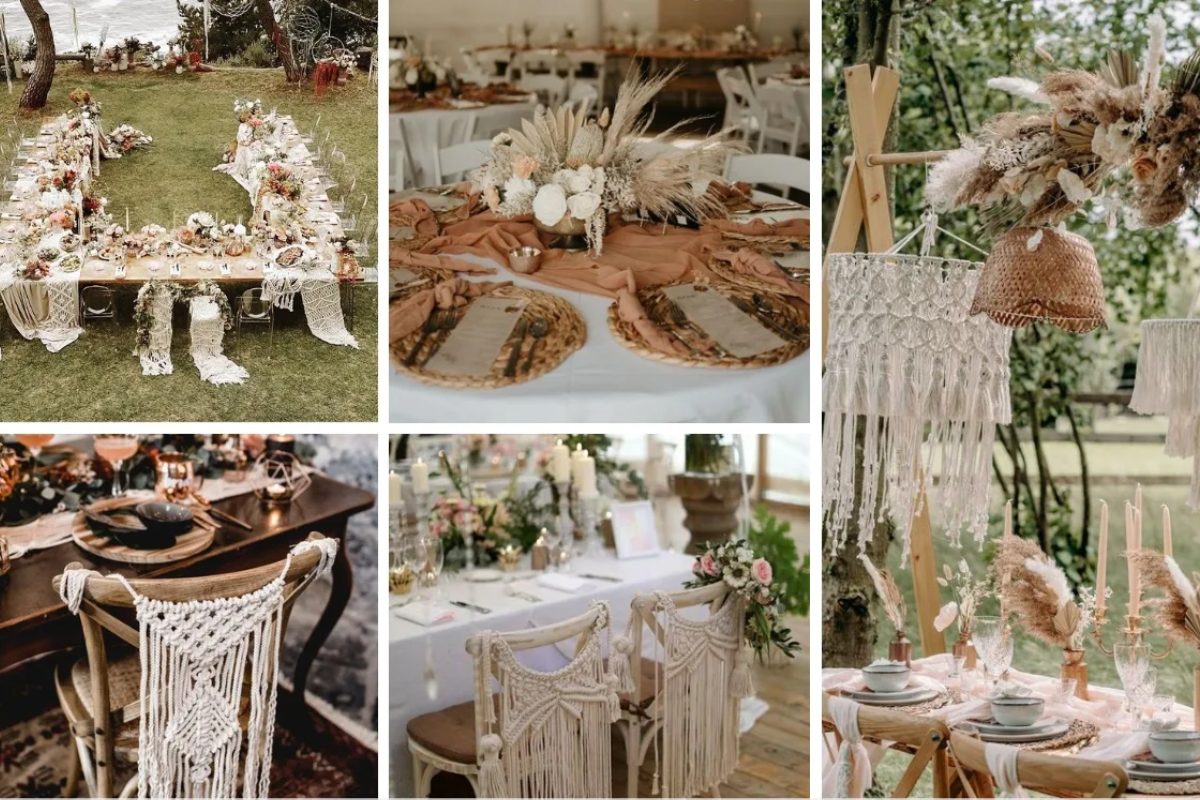 Ý tưởng trang trí đám cưới Bohemian (Ảnh: sưu tầm)