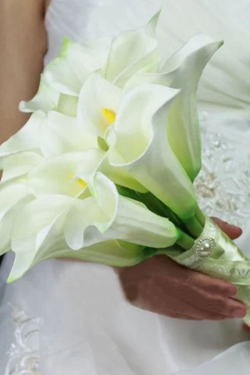 Mẫu bó ly trắng đơn giản tinh tế (Ảnh: Sưu tầm)