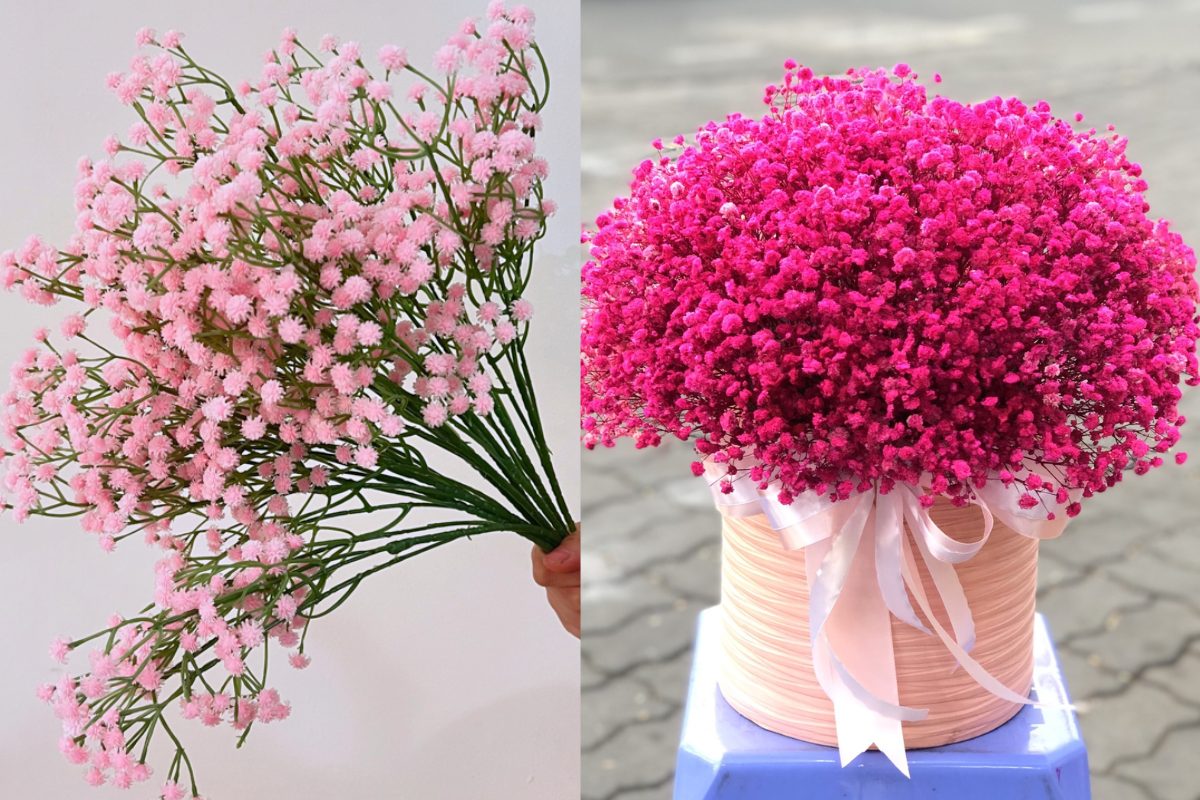 Hoa baby hồng trang trí bàn thờ cưới thể hiện sự nhẹ nhàng và nữ tính. (Ảnh: Sưu tầm)