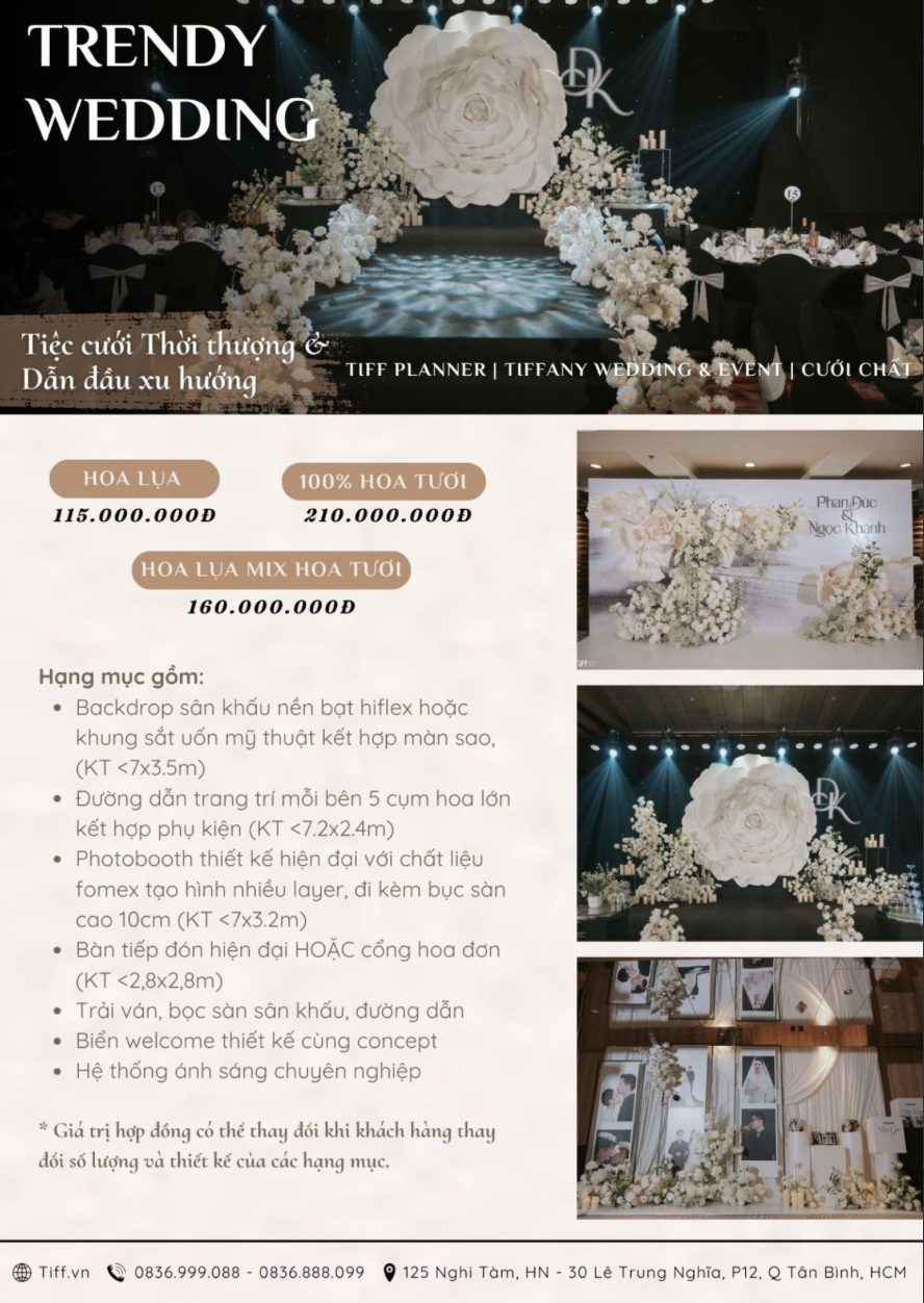 Gói dịch vụ Trendy Wedding của TIFF (Ảnh: TIFF.vn)