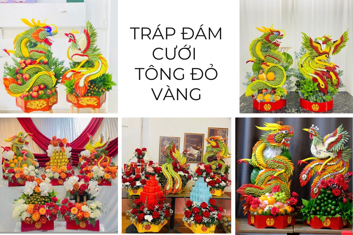 Tráp cưới tông đỏ vàng (Ảnh: sưu tầm)