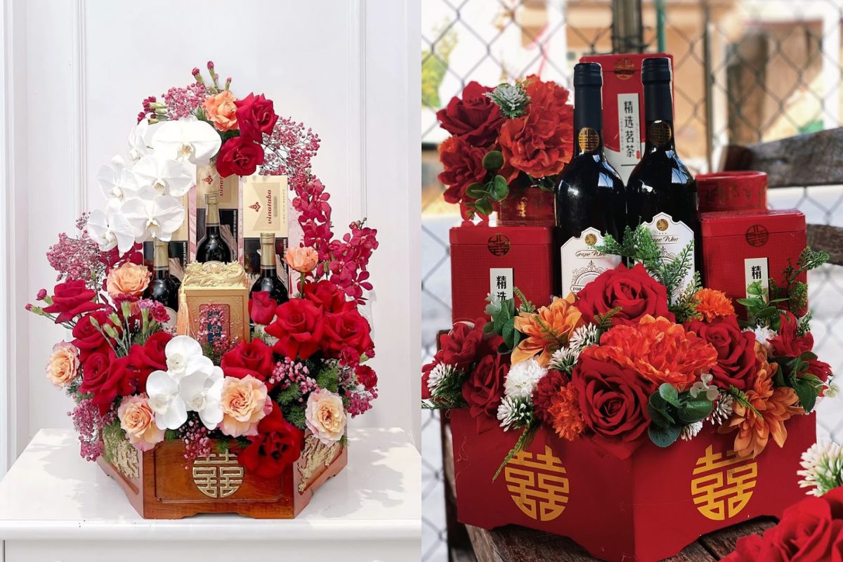 Tráp cưới rượu và thuốc lá (Ảnh: sưu tầm)