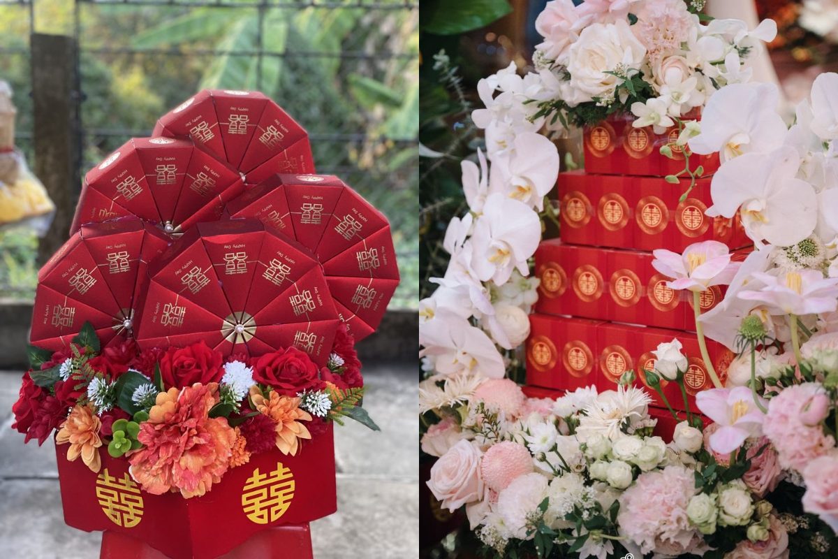 Tráp đám cưới bánh phu thê (Ảnh: sưu tầm)