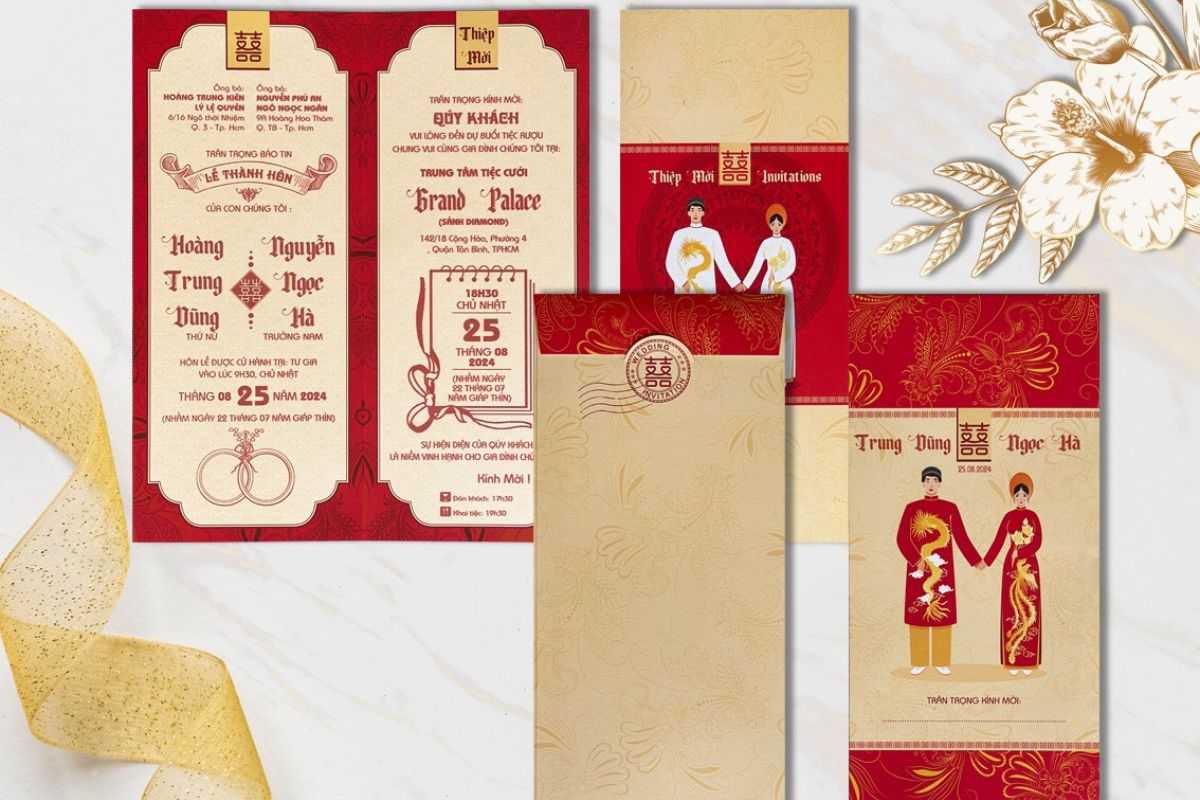 Mẫu thiệp cưới tinh tế và sang trọng tại Thiệp cưới Trường Huy (Nguồn: Sưu tầm)
