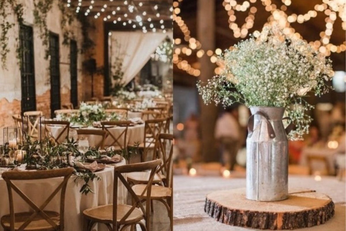 Xu hướng trang trí tiệc cưới theo phong cách Rustic. (Ảnh: Sưu tầm)