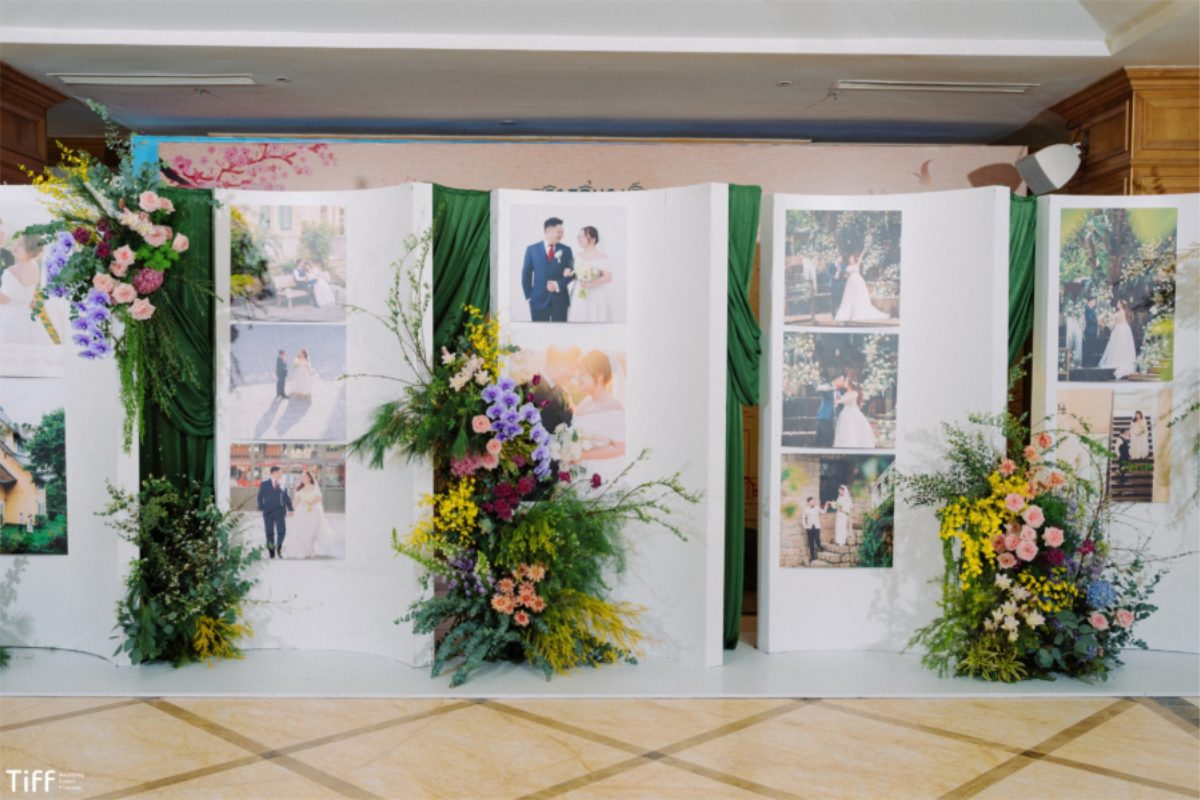 Draping trang trí backdrop photobooth cưới. (Ảnh: TIFF.vn)