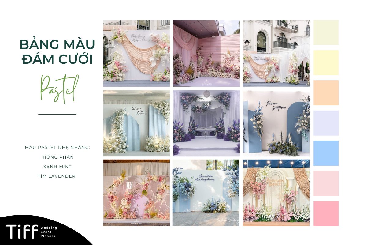Màu Pastel trang trí đám cưới (Ảnh: TIFF.vn)