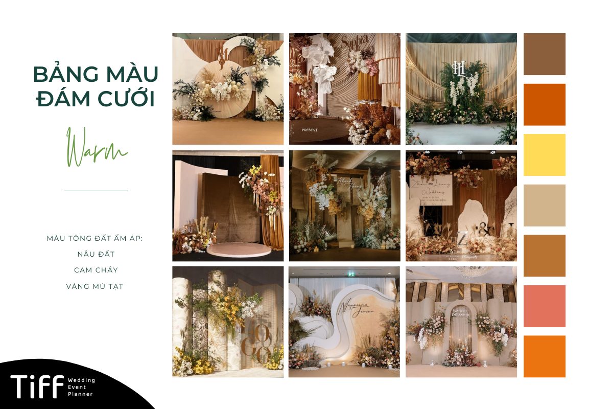 Trang trí đám cưới màu nâu đất (Ảnh: TIFF.vn)