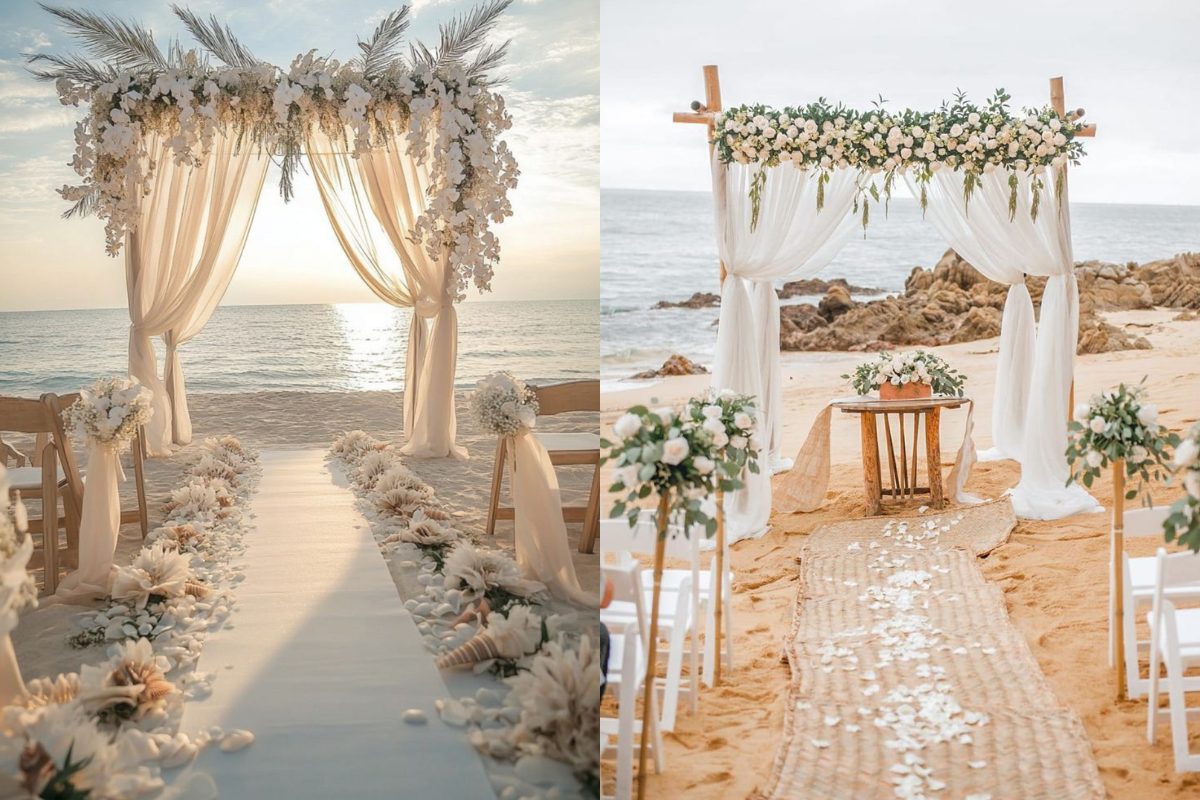 Bảng màu đám cưới bãi biển (Ảnh: sưu tầm)