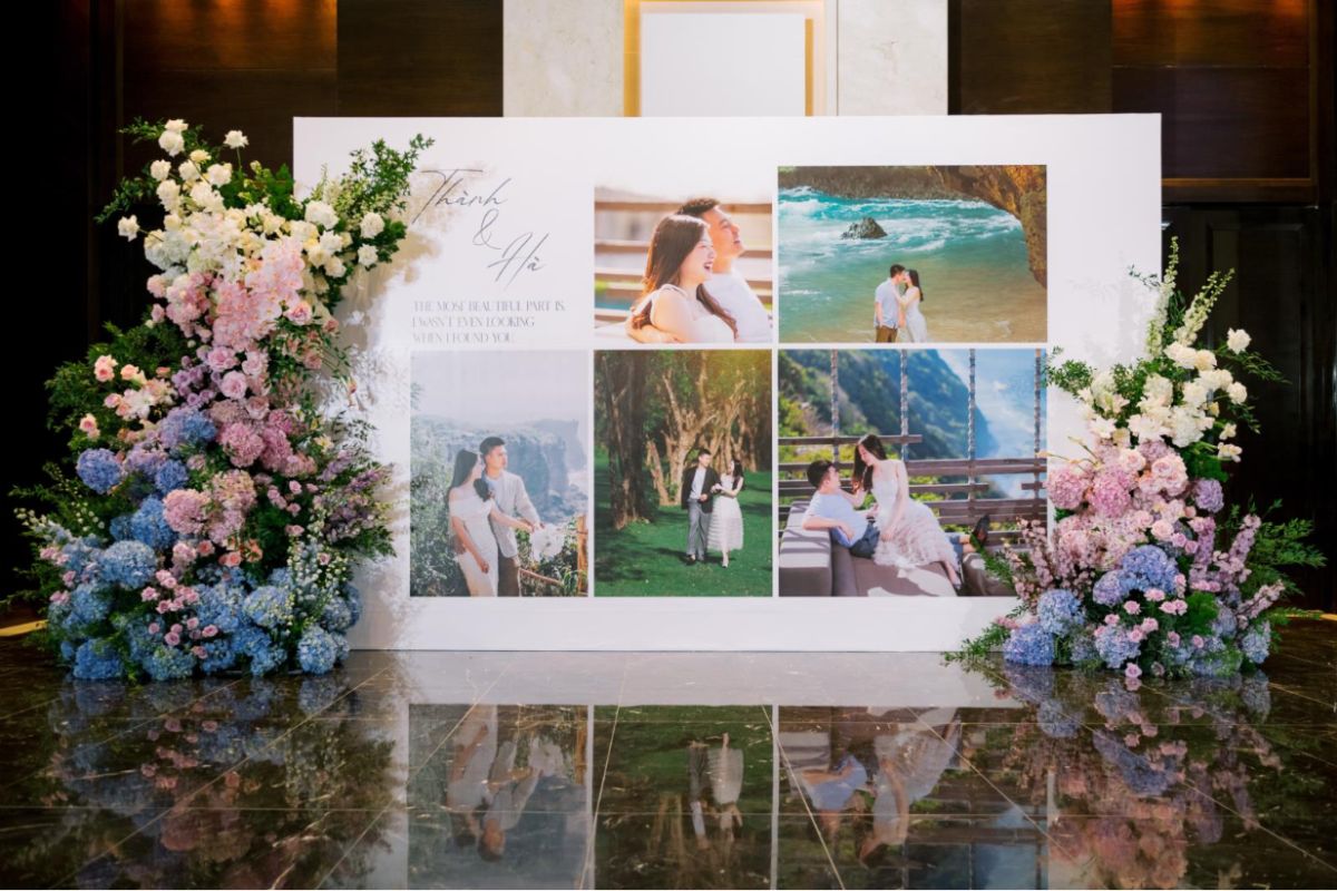 Lễ cưới kể lại câu chuyện tình yêu của cặp đôi chân thành, sâu sắc (Ảnh: Hajime Wedding & Event)
