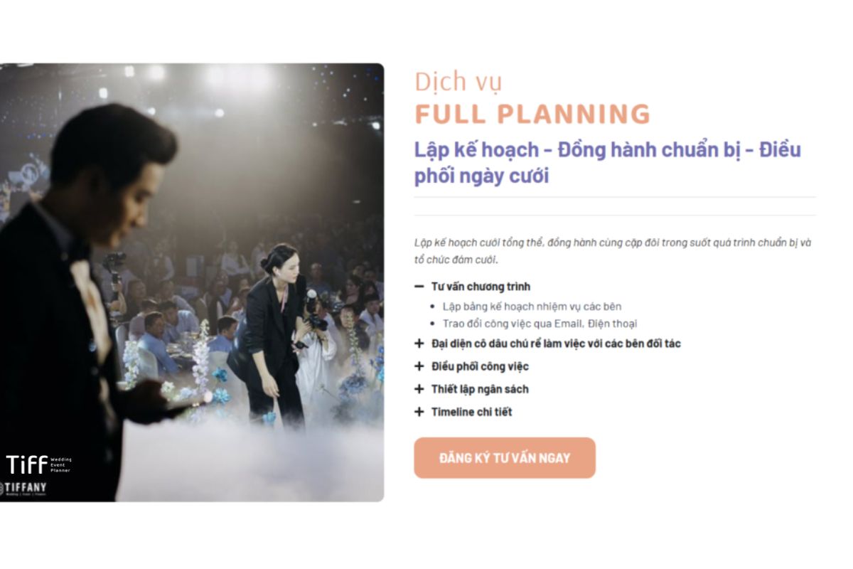 Một số hạng mục trong dịch vụ Full Planning (Ảnh: Tiff.vn) 