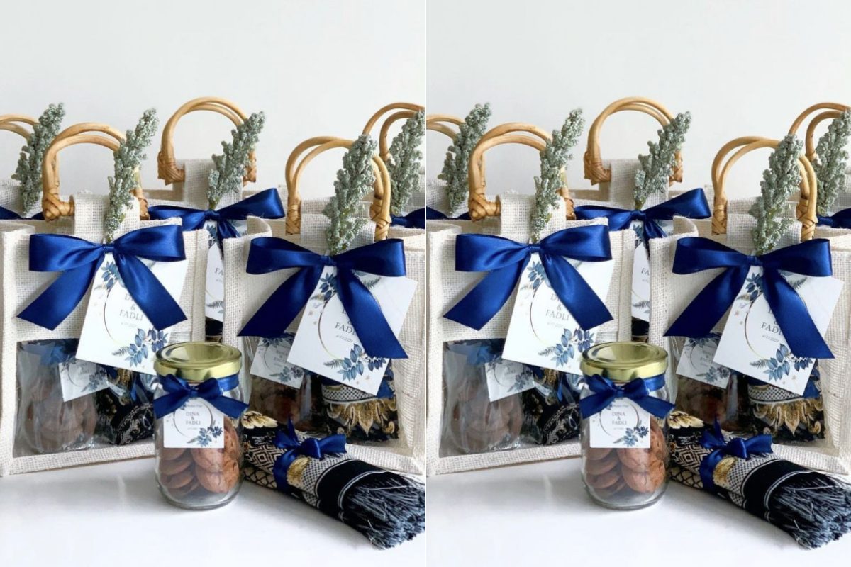 Túi quà welcome bag phối navy dành cho khách mời (Ảnh: Sưu tầm)