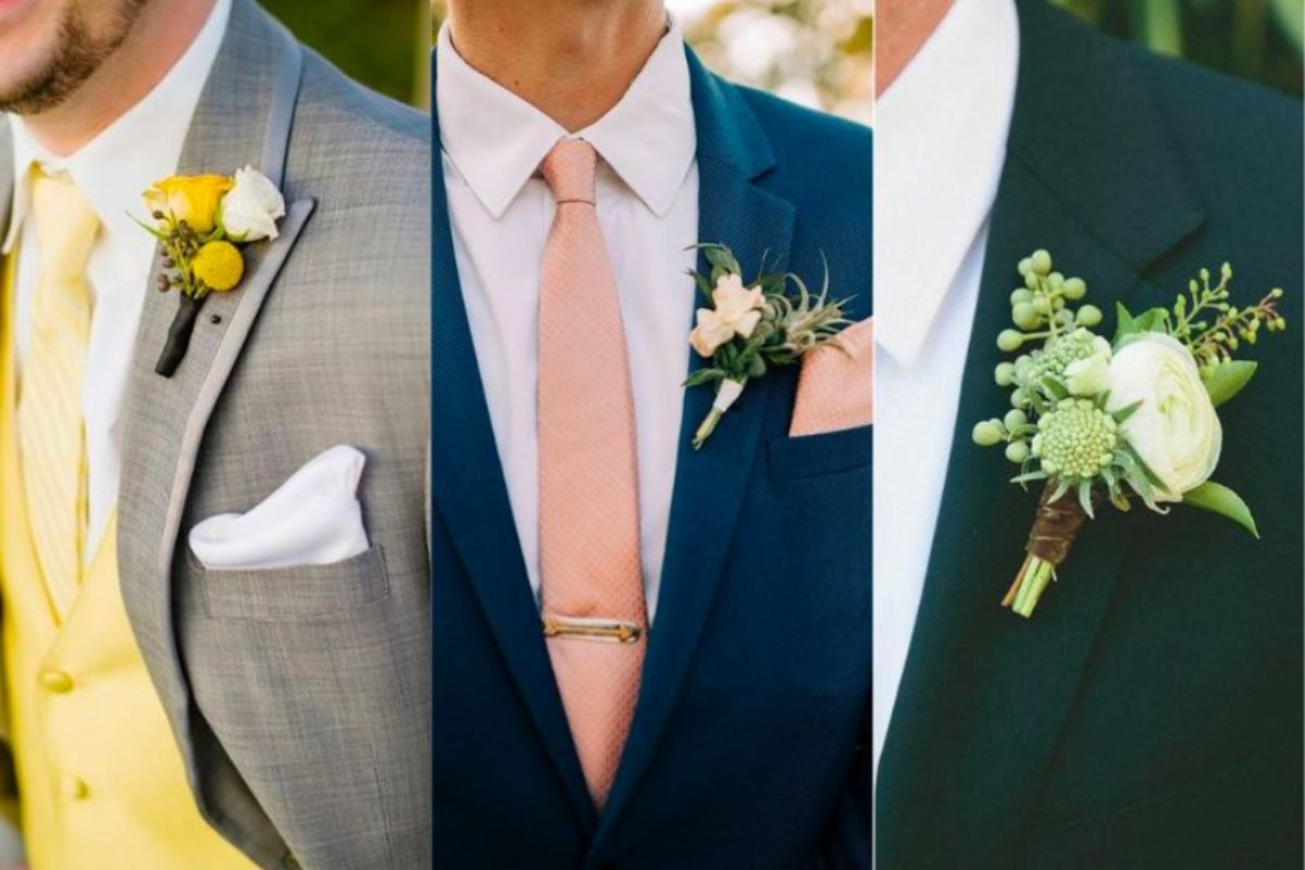 Vest chú rể kết hợp hoa cài áo màu vàng. (Ảnh: Sưu tầm)