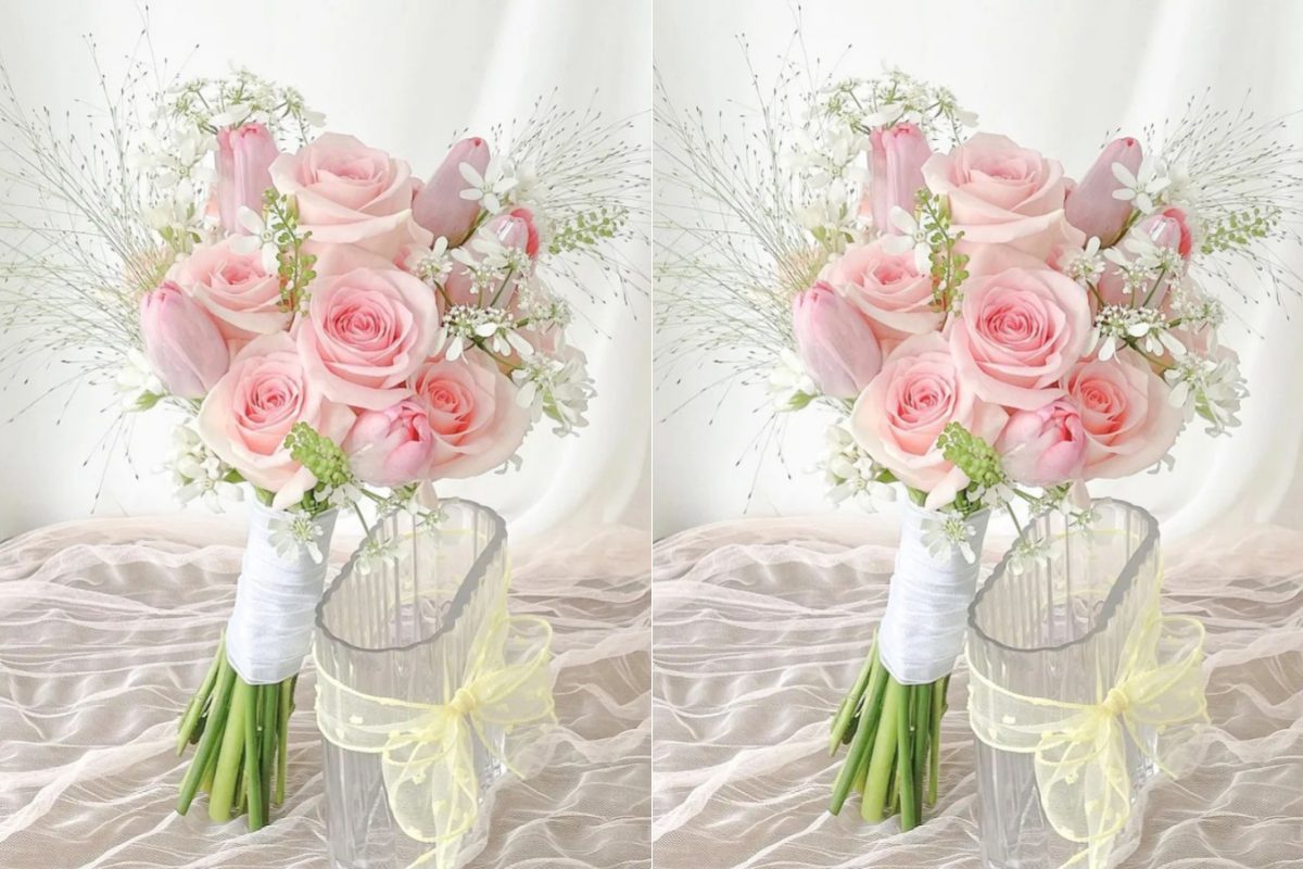 Bó hoa cưới pastel hồng (Ảnh: Sưu tầm)
