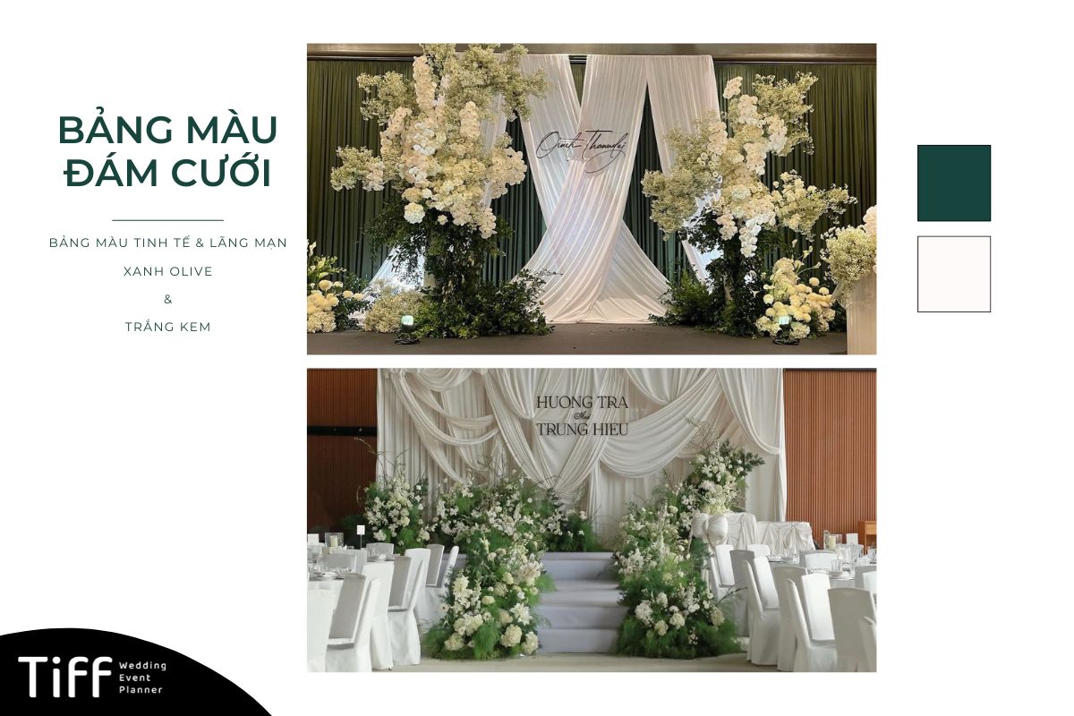 Bảng màu cưới tinh tế và lãng mạn (Ảnh: TIFF.vn) 