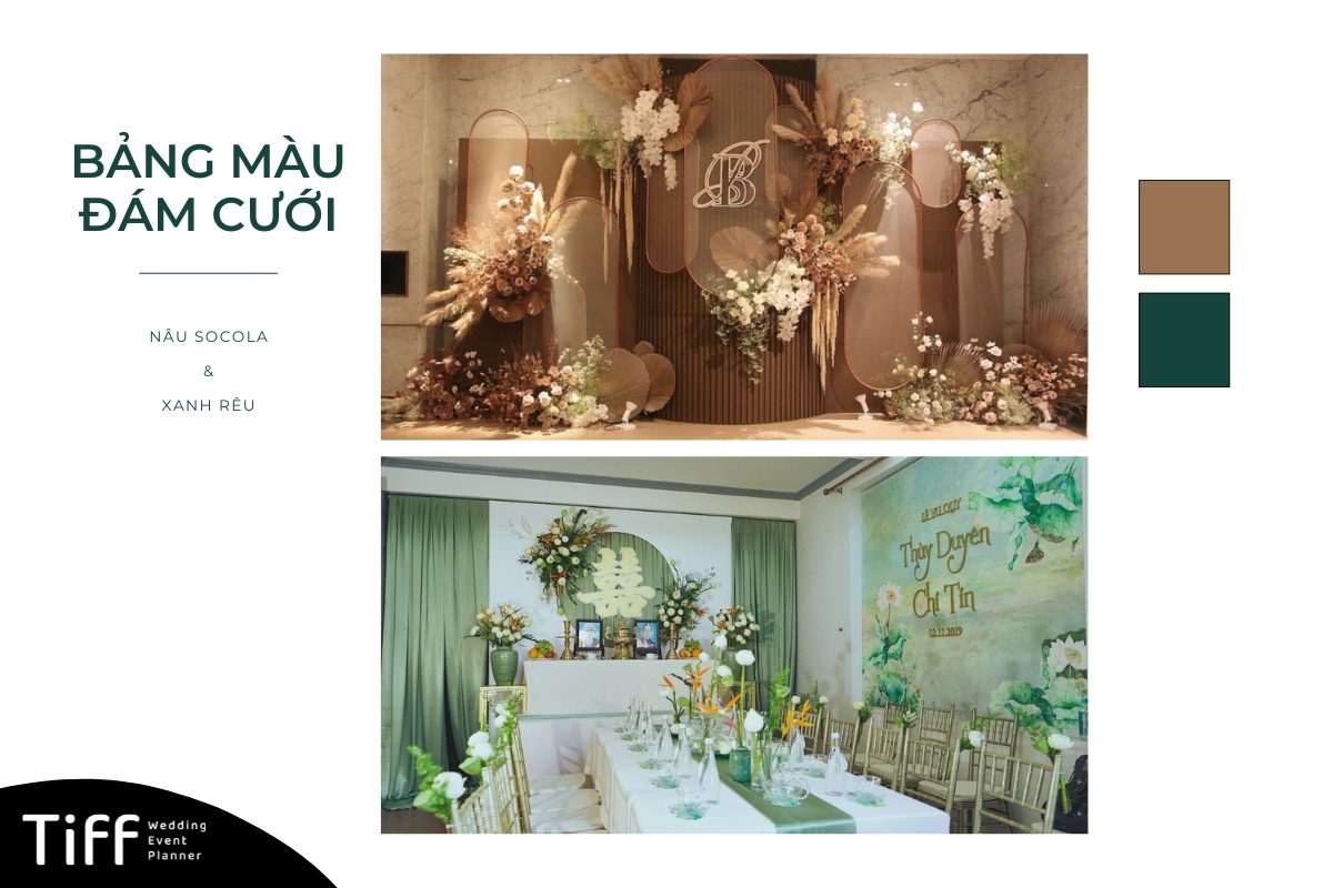Bảng màu nâu socola và xanh rêu (Ảnh: TIFF.vn)