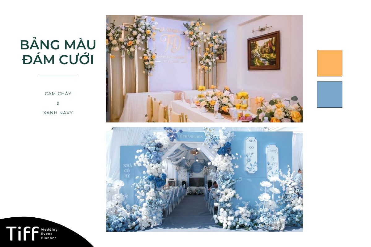 Bảng màu cam cháy và xanh Navy (Ảnh: TIFF.vn)
