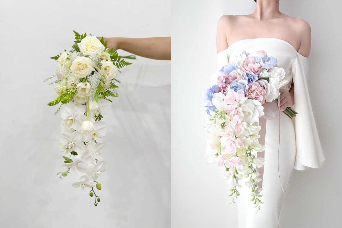 Mẫu hoa cưới dáng thác được ưa chuộng (Ảnh: sưu tầm) 