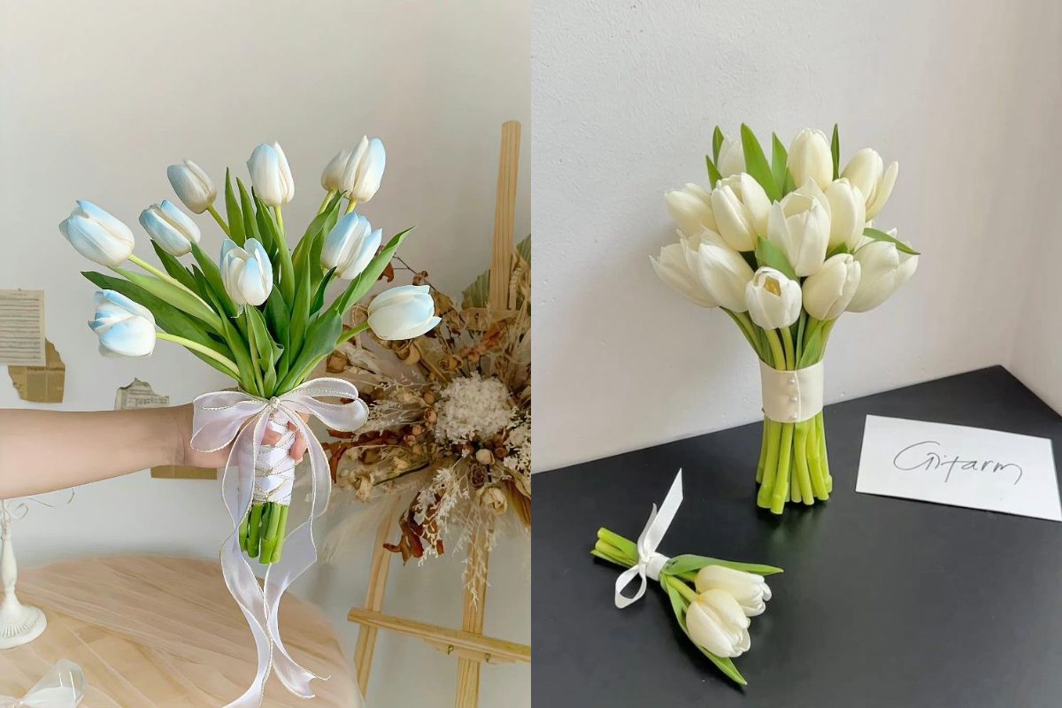 Hoa cưới tulip phong cách hiện đại (Ảnh: sưu tầm) 