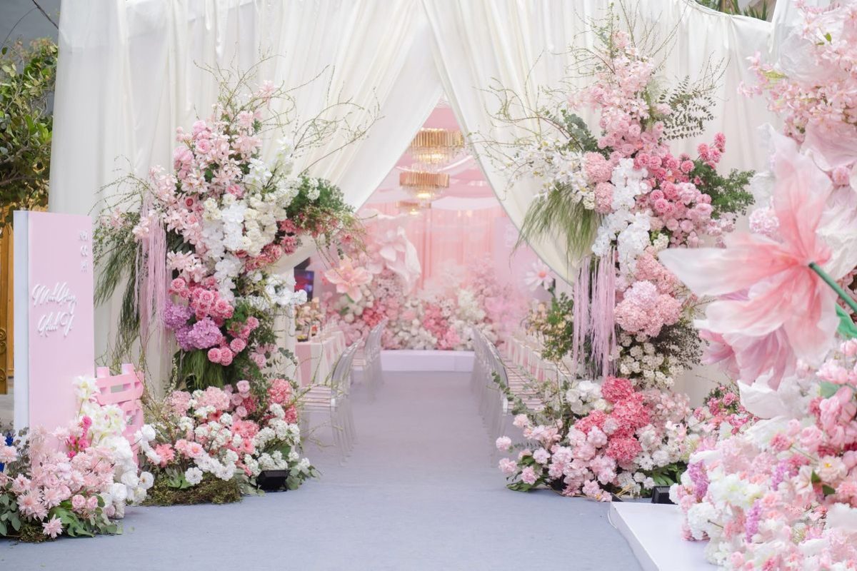 Trang trí tiệc cưới phong cách romantic (Ảnh: sưu tầm) 