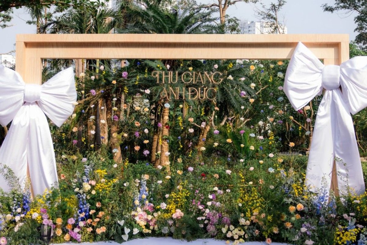 Trang trí tiệc cưới phong cách gadern (ảnh: sưu tầm) 