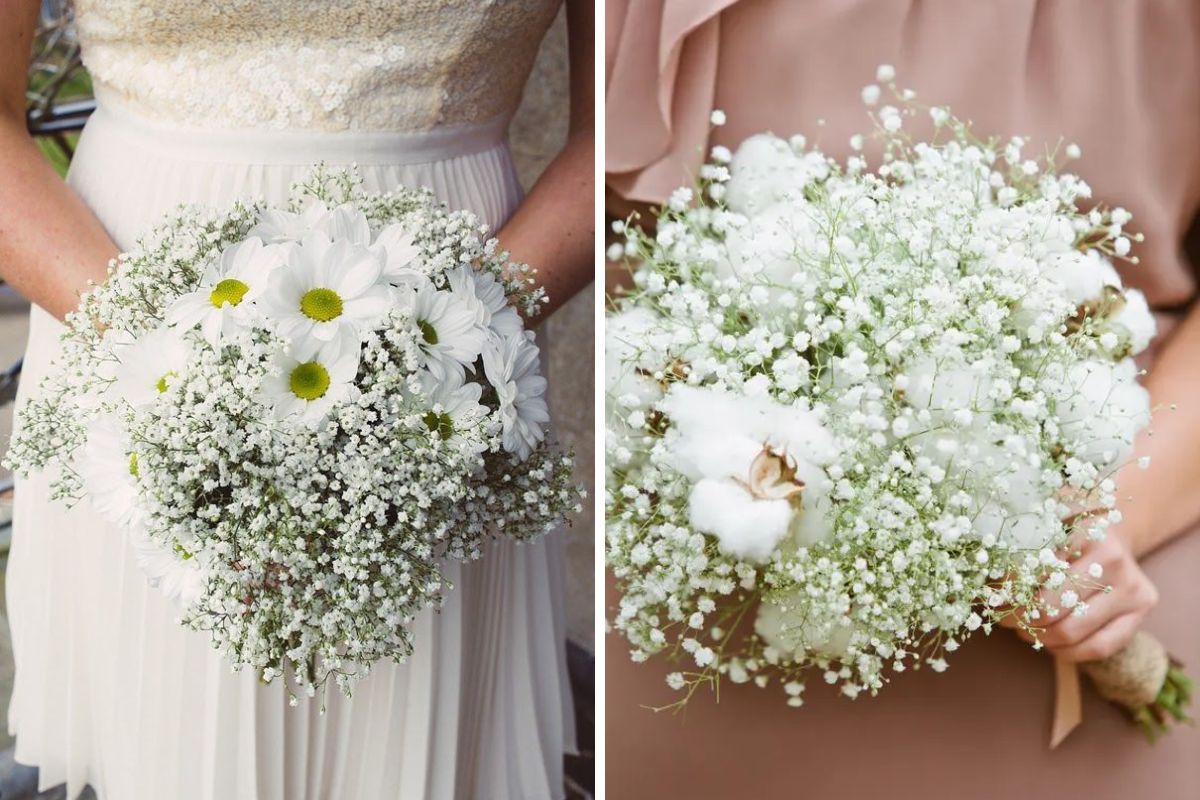 Baby’s breath trắng tạo vẻ mong manh (Ảnh: Sưu tầm)