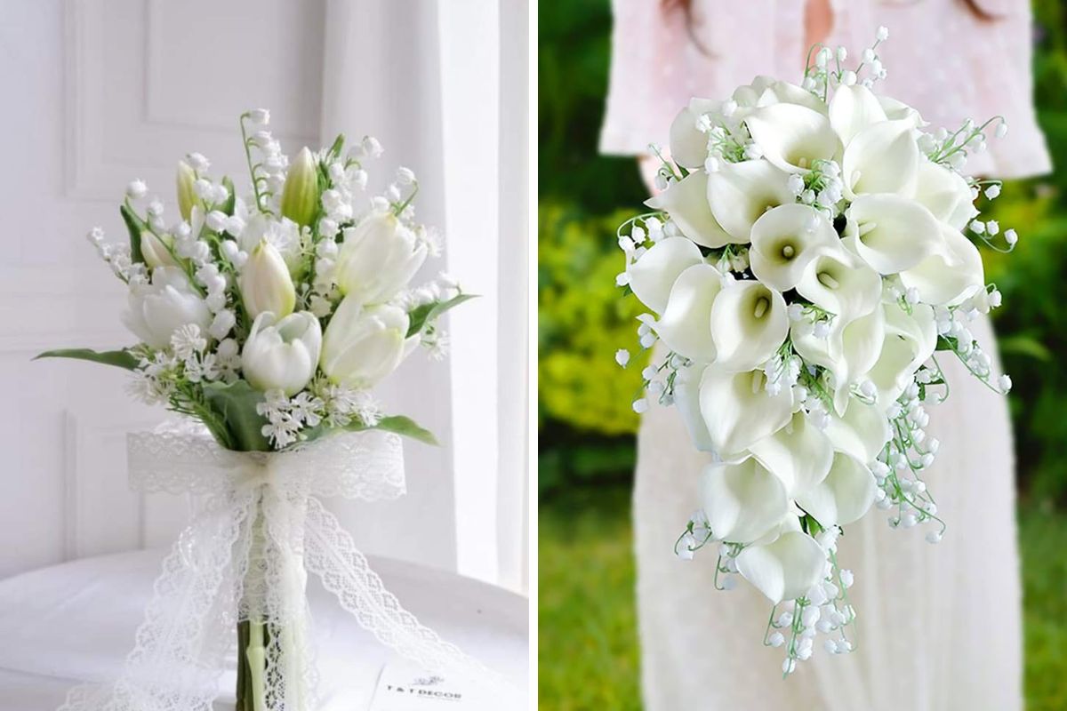 Bó hoa linh lan và tulip trắng (Ảnh: Sưu tầm)