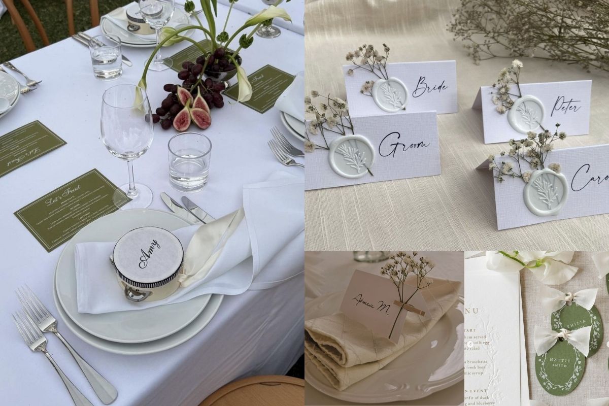 Name card sáng tạo trang trí Destination Wedding (Ảnh: sưu tầm)