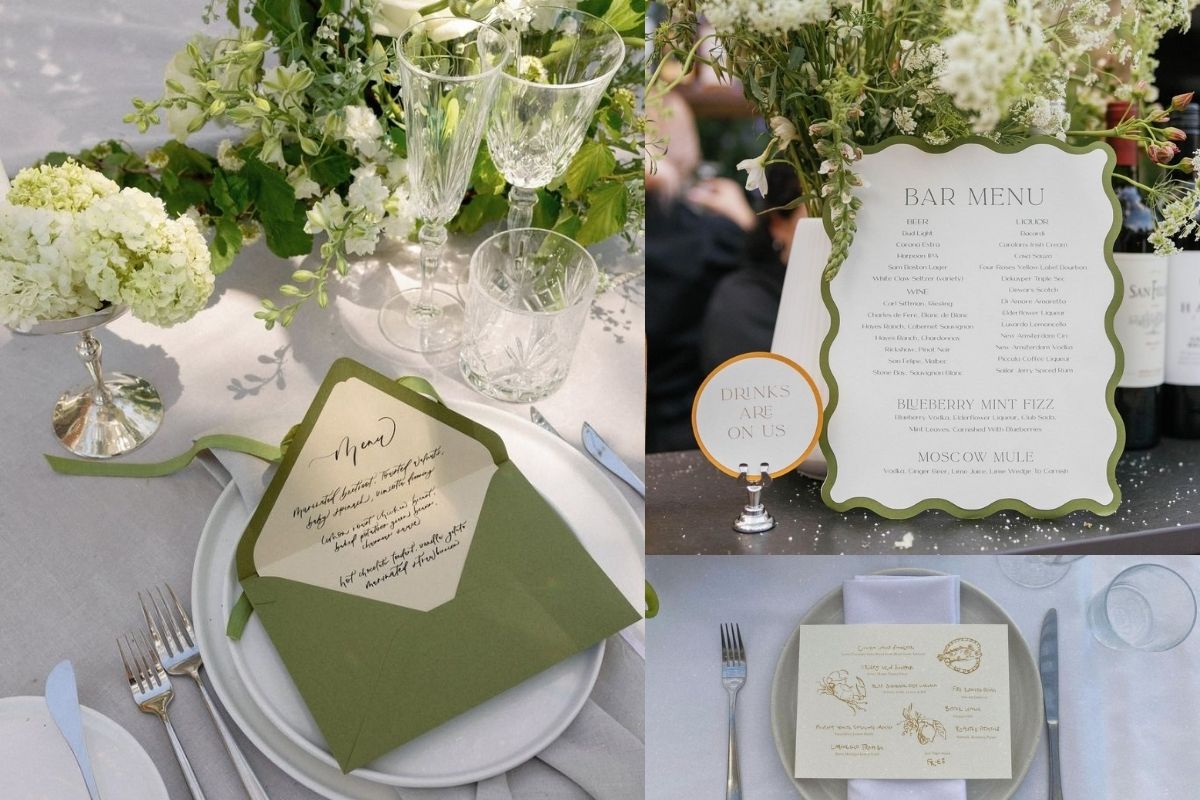 Menu card cá nhân hóa trang trí Destination Wedding (Ảnh: sưu tầm)