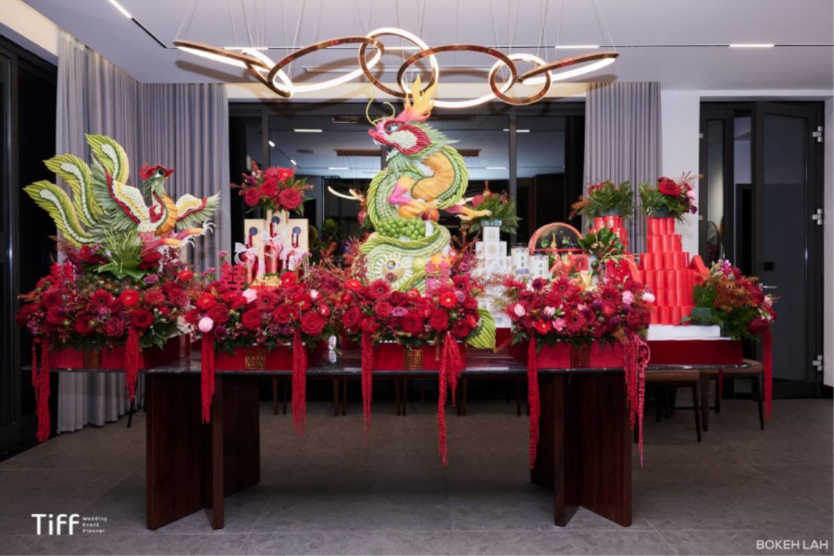 Lựa chọn mẫu tráp phù hợp sẽ giúp định hình phong cách tổng thể của buổi lễ. (Ảnh: TIFF.vn) 