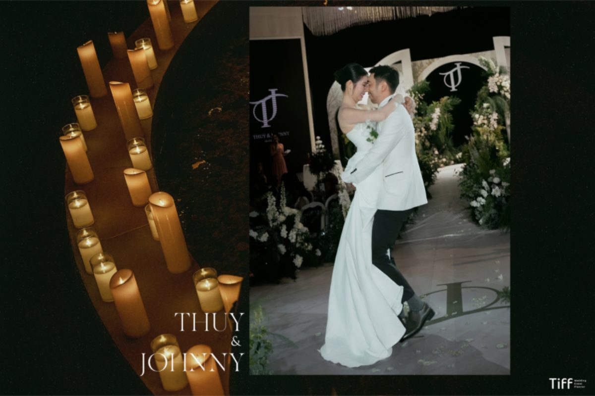 Lễ cưới Thúy & Johnny tại Sen Star Palace với concept Nature’s Embrace xanh – trắng. (Ảnh: TIFF.vn) 