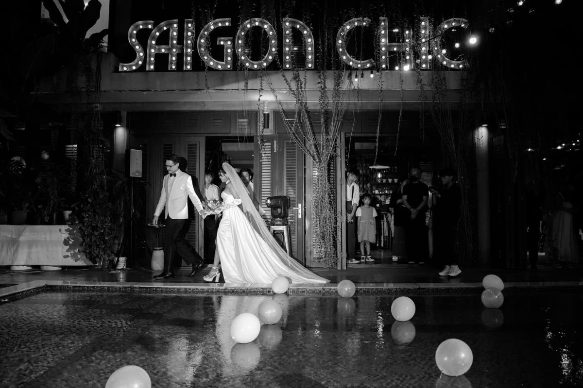 Không gian tổ chức tiệc cưới ở Khu hồ bơi tại  Saigon Chic (Ảnh: sưu tầm)