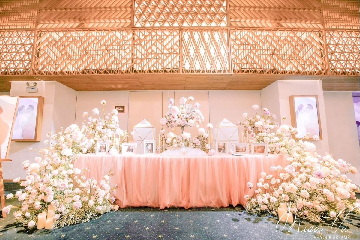 Gallery tiệc cưới được Misa Vu Luxury Events  trang trí. (Ảnh: Misa Vu)