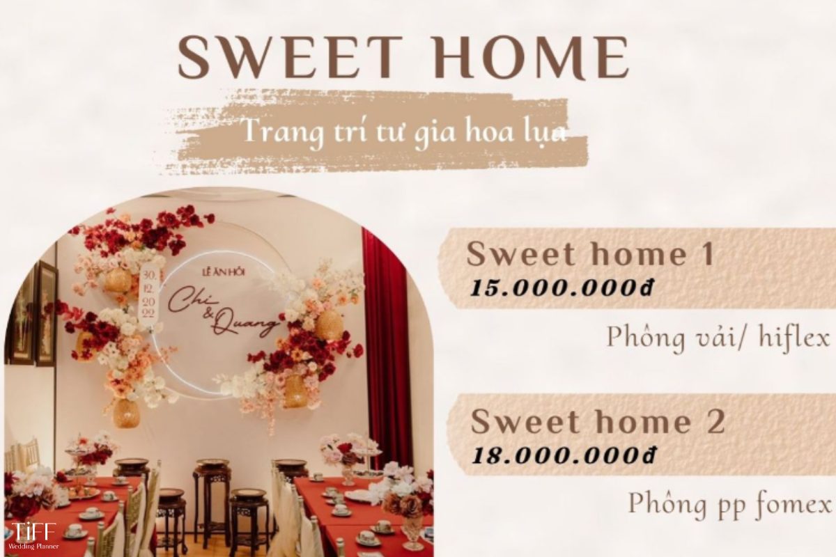 Giá trang trí tiệc cưới tư gia hoa lụa từ 15 triệu đồng. (ẢNH: TIFF.vn)