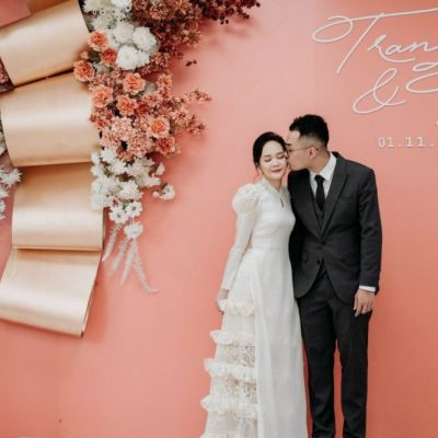 mẫu trang trí gia tiên tone đỏ cam