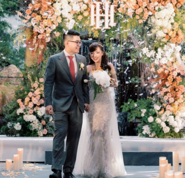 mẫu trang trí tiệc cưới ngoài trời tại khách sạn Sheraton Hanoi West