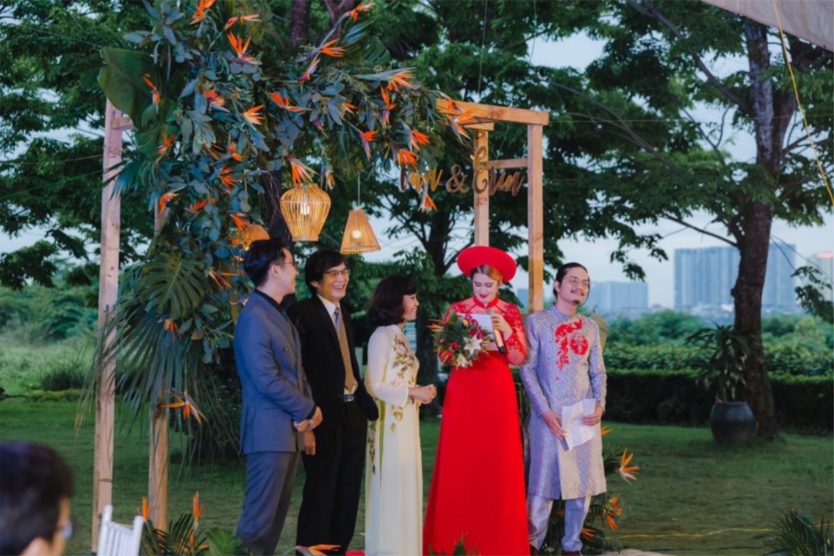 Trang trí cưới phong cách boho nghệ thuật tại Nắng Sông Hồng. (Ảnh: Nắng Sông Hồng) 