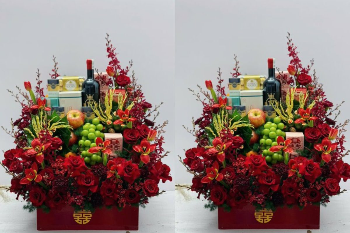 Bộ lễ vật dạm ngõ miền Bắc được bày trí trang trọng và tinh tế. (Ảnh: TIFF.vn) 