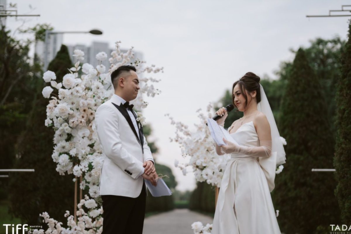 Khoảnh khắc cô dâu phát biểu xúc động tại đám cưới. (Ảnh: TIFF.vn)