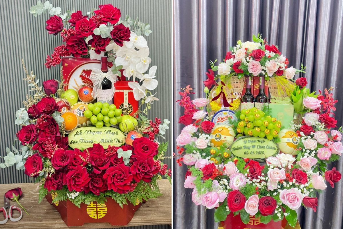 Phi Diệp Wedding với các mẫu tráp dạm ngõ đẹp mắt (Ảnh: sưu tầm)