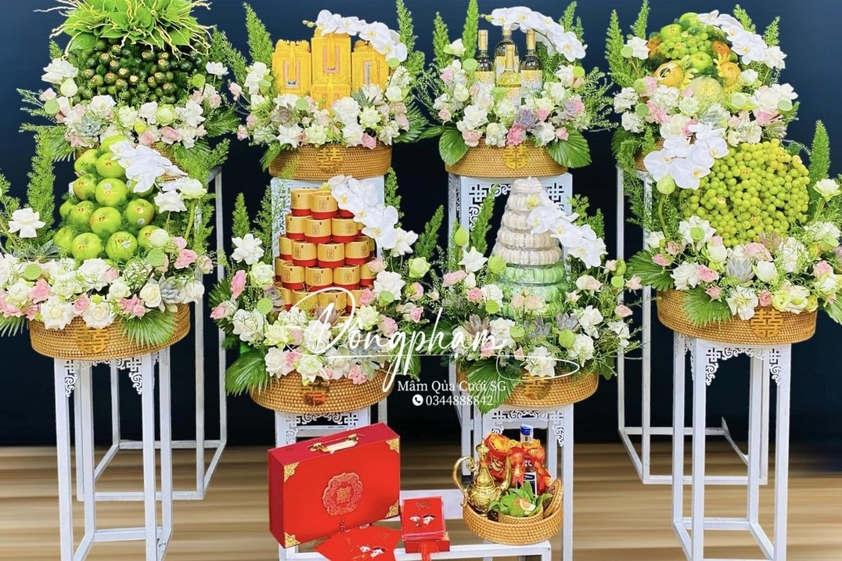 Tráp ăn hỏi loại do Đông Phạm Wedding thực hiện (Ảnh: Sưu tầm)