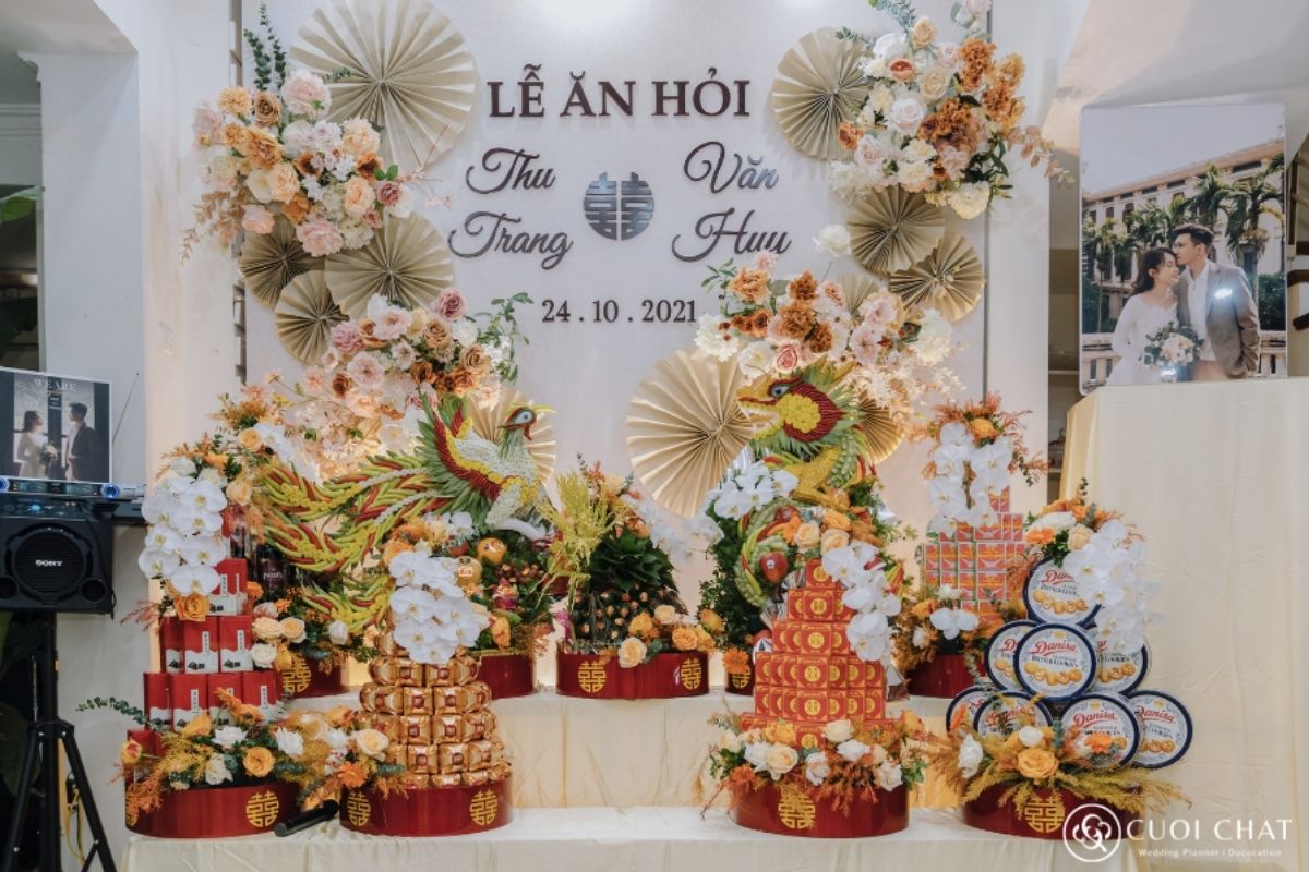 Tráp Ăn Hỏi Sơn Mài Cao Cấp do Cưới Chất thực hiện (Ảnh: Cưới Chất)