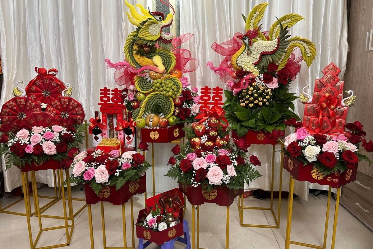 Tráp ăn hỏi do đơn vị Thành Dung thực hiện (Ảnh: sưu tầm)