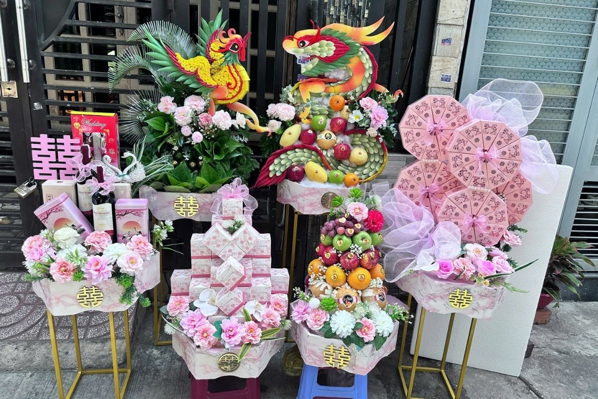 Tráp ăn hỏi do đơn vị Thành Dung thực hiện (Ảnh: sưu tầm)