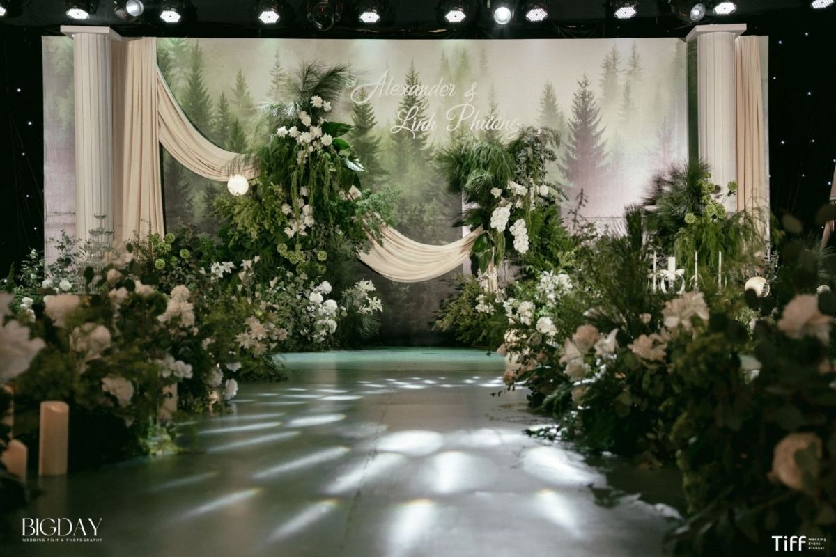 Trang trí tiệc cưới Phương & Alex tại Pan Pacific Hanoi (Ảnh: TIFF)