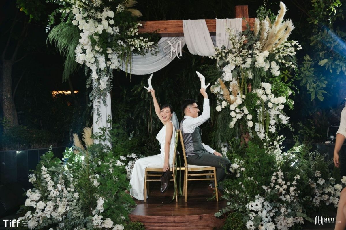 Trang trí tiệc cưới Hoàng & Minh tại Sheraton Hanoi West (Ảnh: TIFF)