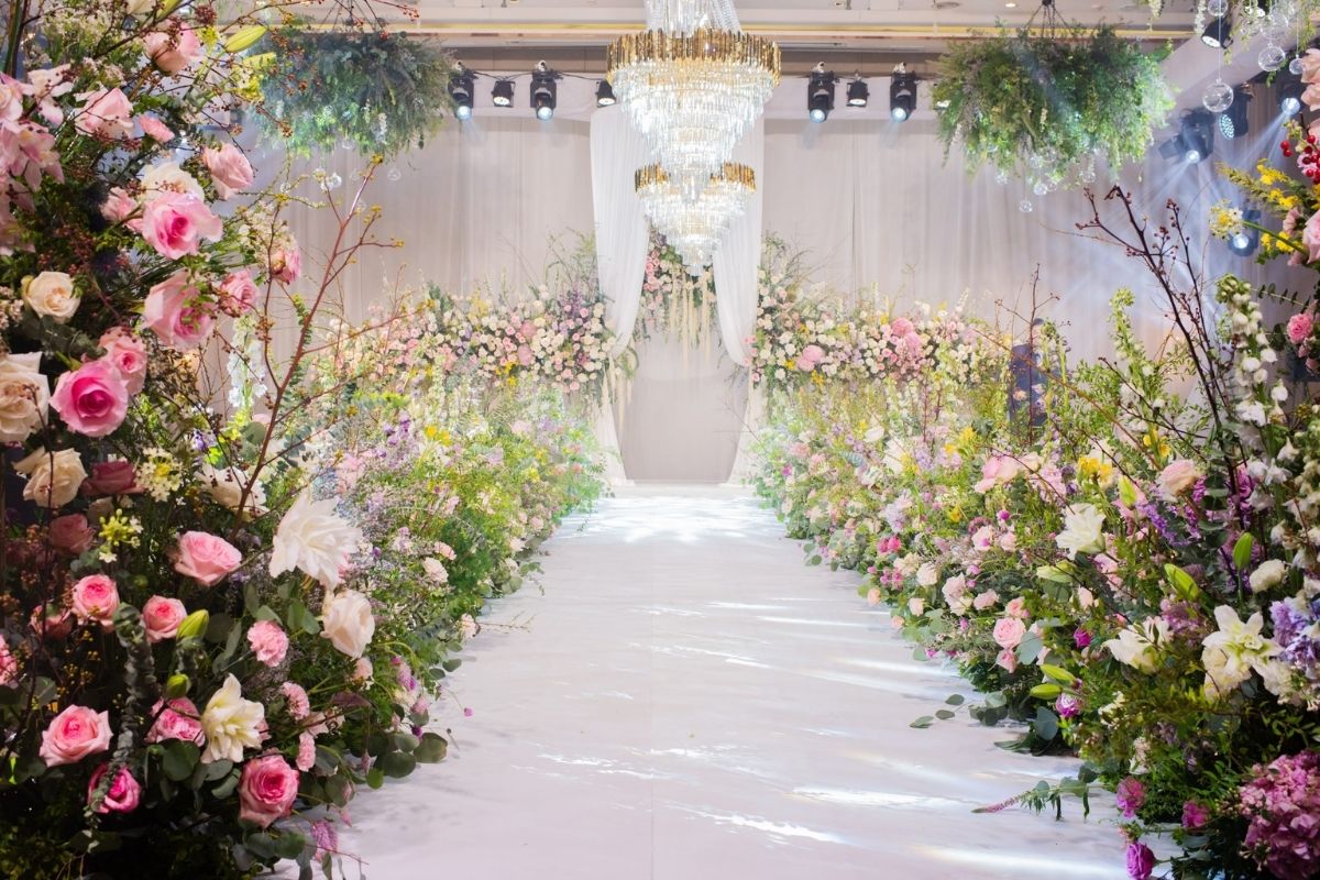 Trang trí tiệc cưới tại InterContinental Hanoi Landmark72 (Ảnh: sưu tầm)