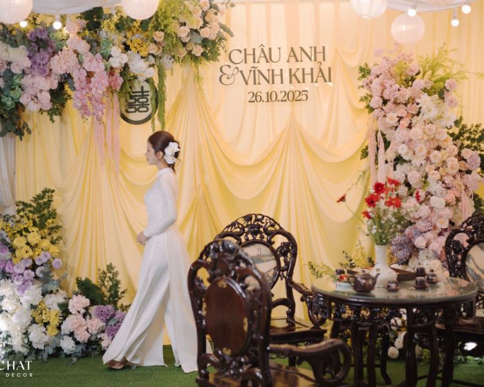 Trang trí tư gia cưới Châu Anh & Khải tại Hà Nội
